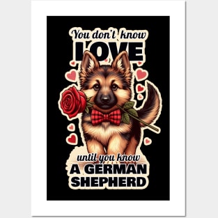 German Shepherd Valentin's day. Posters and Art